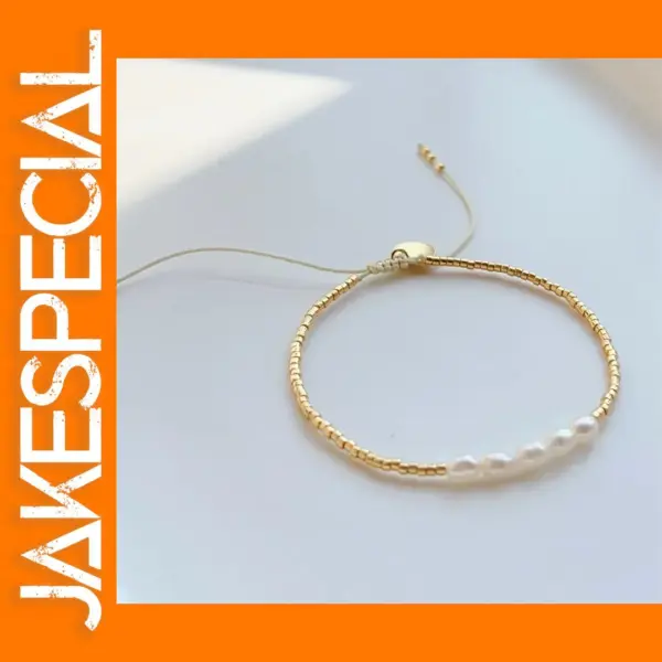 Gold Beaded Charm Bracelet for Women