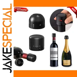 Vacuum Silicone Champagne Bottle Stopper Black