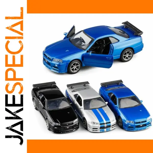 1/36 Nissan Skyline GTR R34 Diecast Model Car