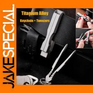 Titanium Alloy Keychain with Integrated Tweezers