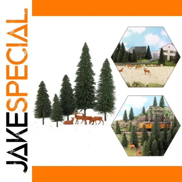 24pcs Miniature Pine Trees and Moose Set