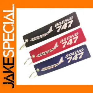 Airplane Embroidered Keychain Luggage Tag