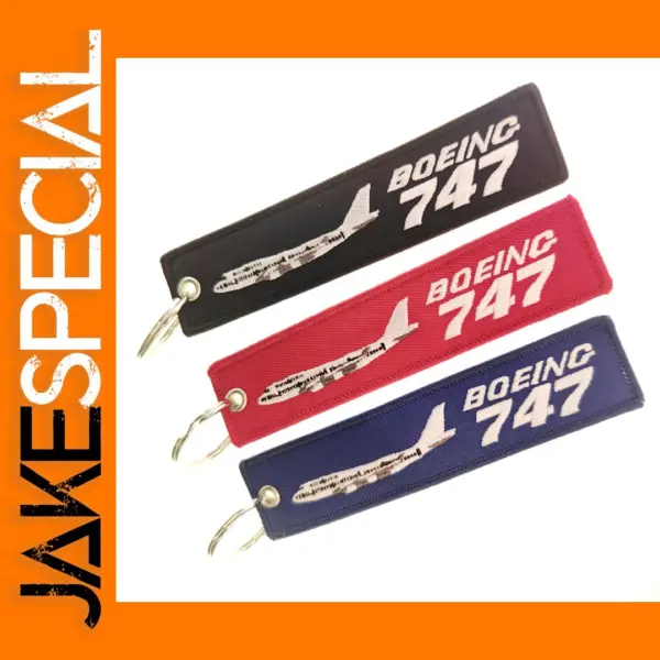 Airplane Embroidered Keychain Luggage Tag
