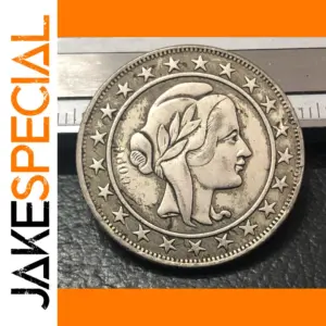 1924 Brazil 2000 Reis Silver Plated Coin