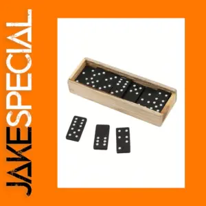 Black Wooden Domino Game Set with Box