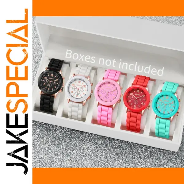 5PCS Women's Fashion Analog Quartz Watch Set