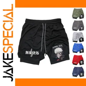 Anime Print Sports Shorts for Men