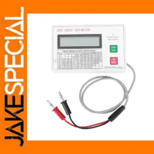 ESR Capacitor Tester with Test Leads and Battery