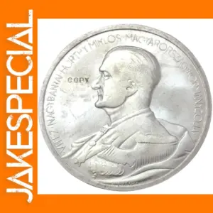 1938 Hungary 5 Pengo Miklos Horthy Replica Coin