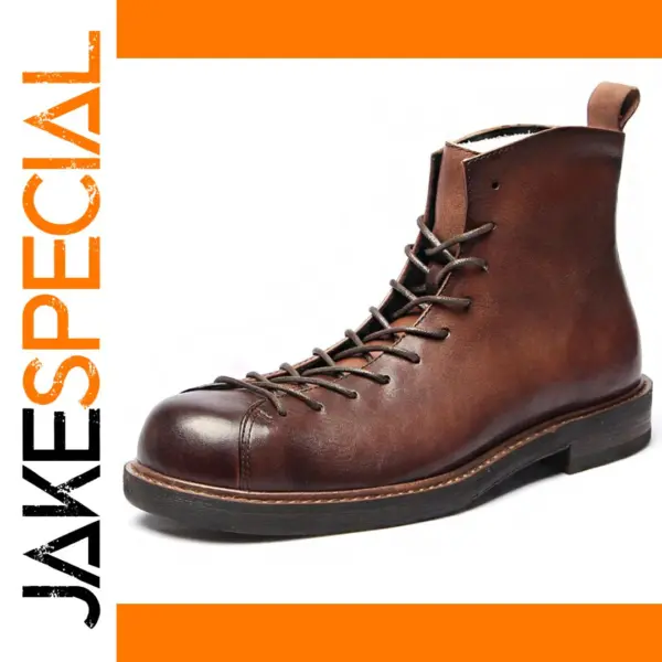 Men's Leather Motorcycle Ankle Boots