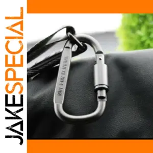 Black D Shaped Aluminum Alloy Carabiner Hook
