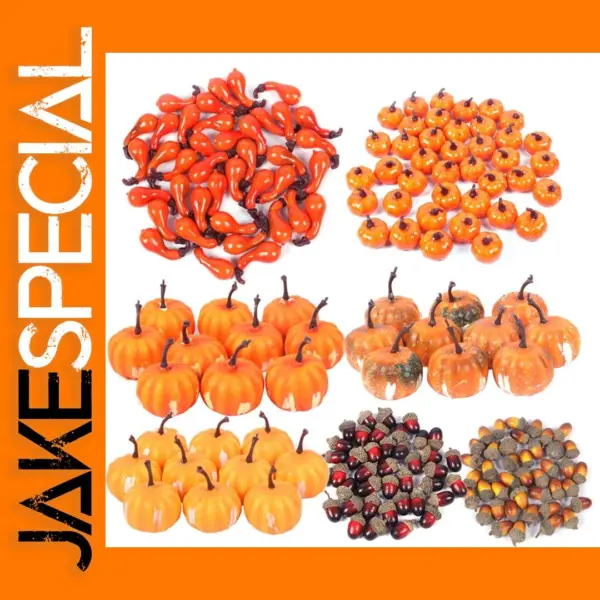 Set of 10 Mini Artificial Pumpkins for Decor