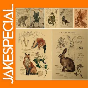 Vintage Animal Poster Print for Home Decor