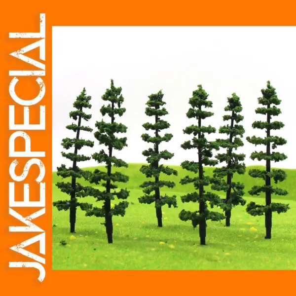80pcs HO OO Scale Green Trees 1:87 Model Scenery
