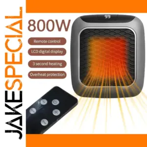 Wall Mounted 800W Space Heater with Remote