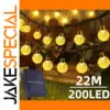 Solar String Lights Outdoor 200 LED Crystal Globe