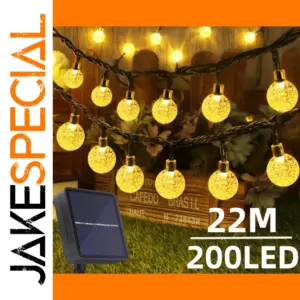 Solar String Lights Outdoor 200 LED Crystal Globe