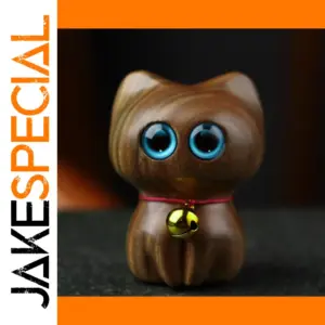 Wooden Cat Figurine for Home Decoration