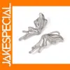 Silver Stainless Steel Butterfly Stud Earrings