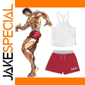 Anime Baki Print Shorts and Vest Set