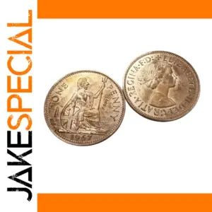 1967 UK Penny with Queen Elizabeth II Portrait