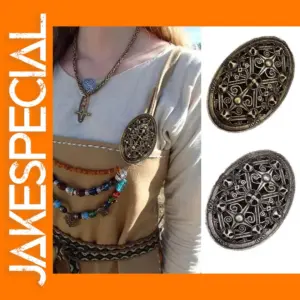 Vintage Norse Mythology Shield Brooch for Men