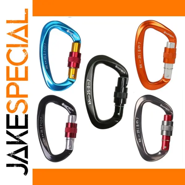 25KN D-Shaped Screw Lock Climbing Carabiner