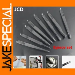 Black Carbon Fiber Watch Repair Tweezers Kit