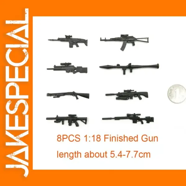 1/18 Scale 4D Gun Model Set of 8