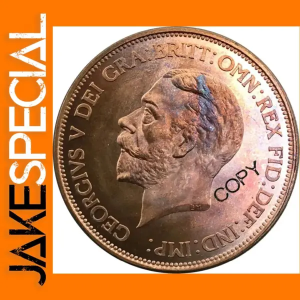 George V 1933 One Penny Copper Replica Coin