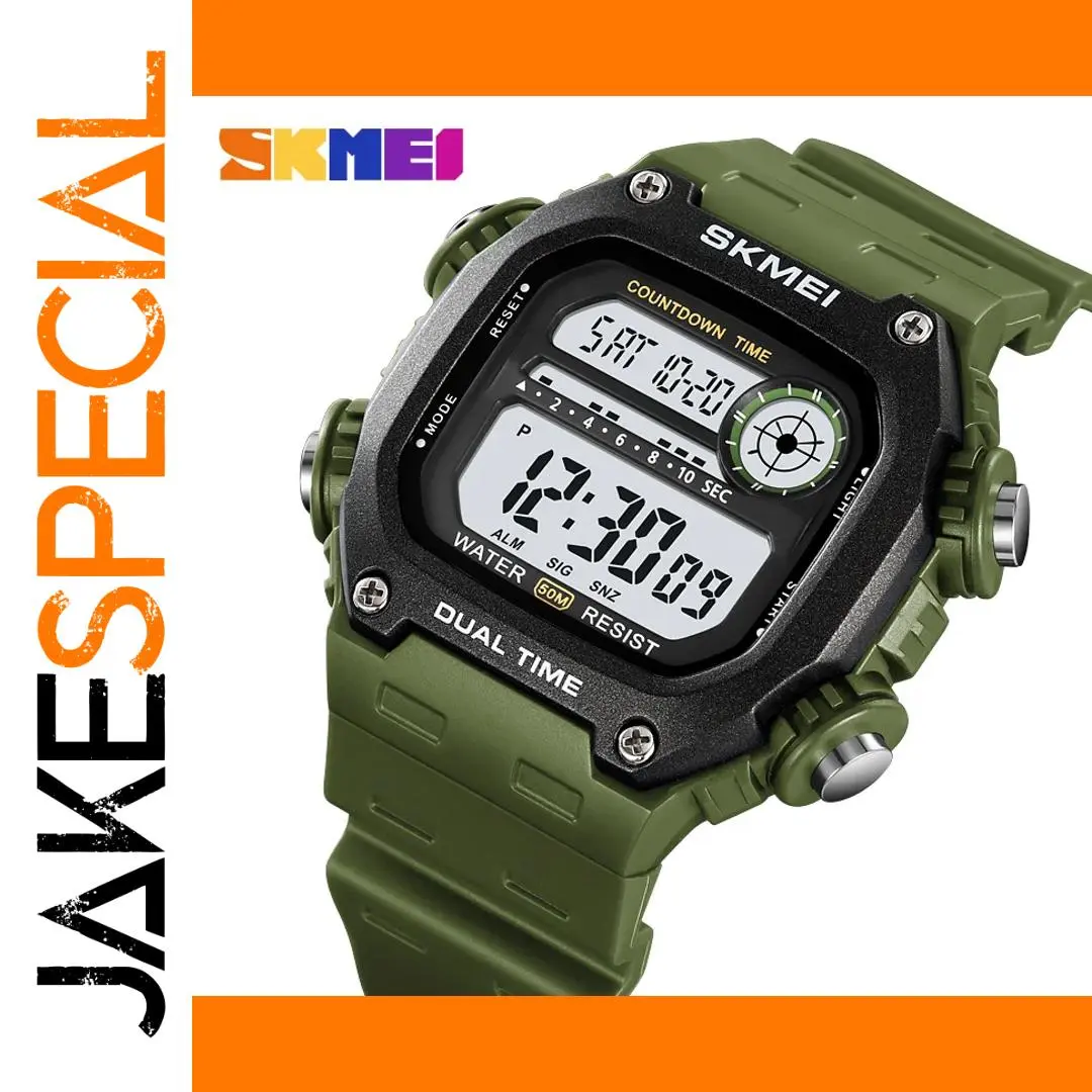 Men's 5Bar Waterproof Digital Sports Watch 1 Men's 5Bar Waterproof Digital Sports Watch
