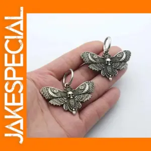 Gothic Moth Drop Earrings for Women