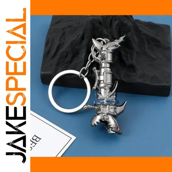 Robotic Shark Jinx Cannon Metal Keychain