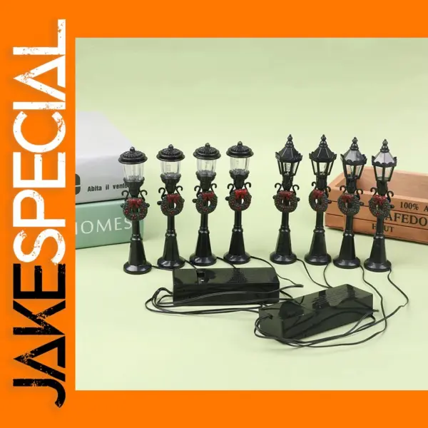 4Pcs Christmas Mini Street Light Models