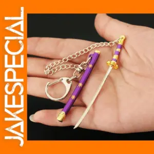 Mini Zoro Sword Keychain Metal Katana 9cm