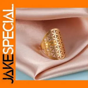 Flower of Life Stainless Steel Adjustable Ring