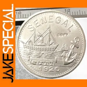 1920 Senegal 25 Centimes Silver-Plated Coin