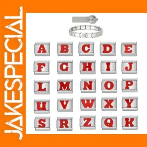 Red Letter Charm Bracelet Set for DIY Jewelry