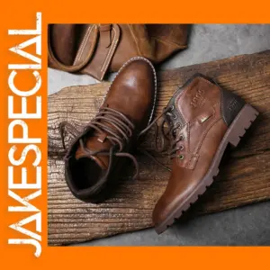 Men's Vintage Ankle Boots with Side Zipper