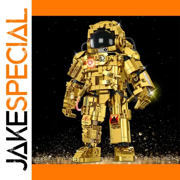 Golden Astronaut Building Blocks Set for Kids