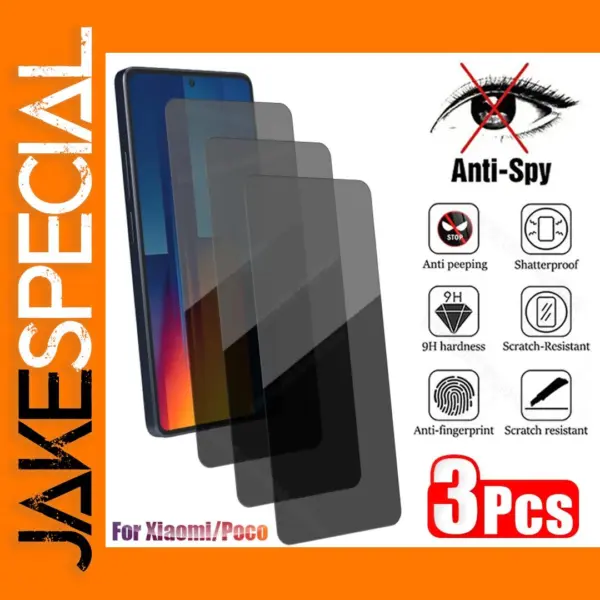 3PCS Privacy Anti-spy Glass for Xiaomi Poco