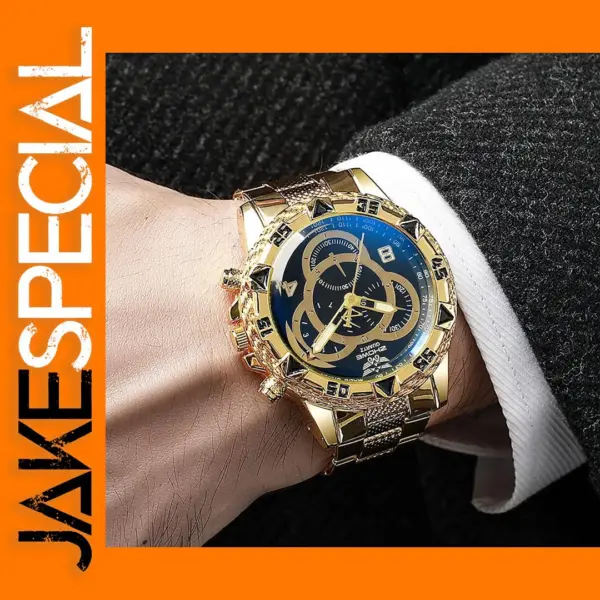 Men's Stainless Steel Quartz Watch 45mm Dial