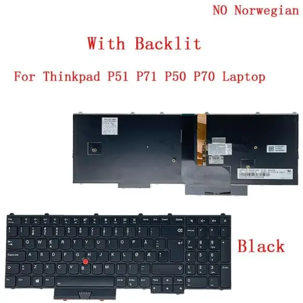 Backlit Keyboard for Lenovo Thinkpad P51 P71 P50 P70 - Image 13