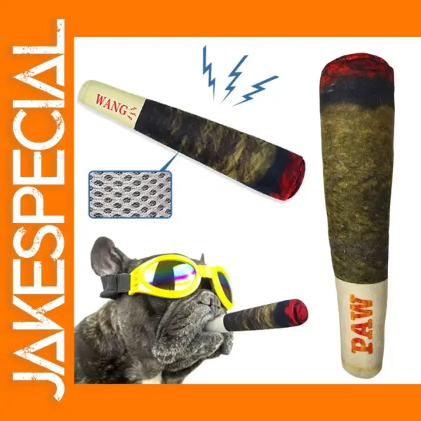 Plush Cigar Squeaky Dog Toy for All Breeds