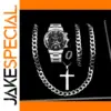 5PCS Fashion Stainless Steel Quartz Watches Set