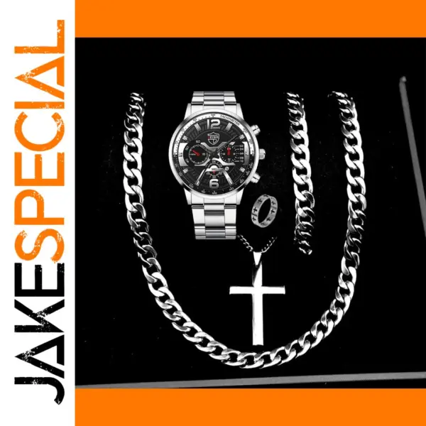 5PCS Fashion Stainless Steel Quartz Watches Set