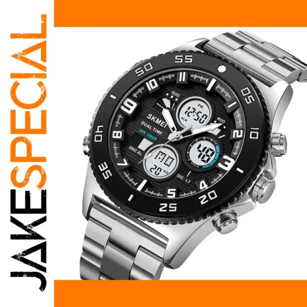 Men's Dual Display Waterproof Digital Watch