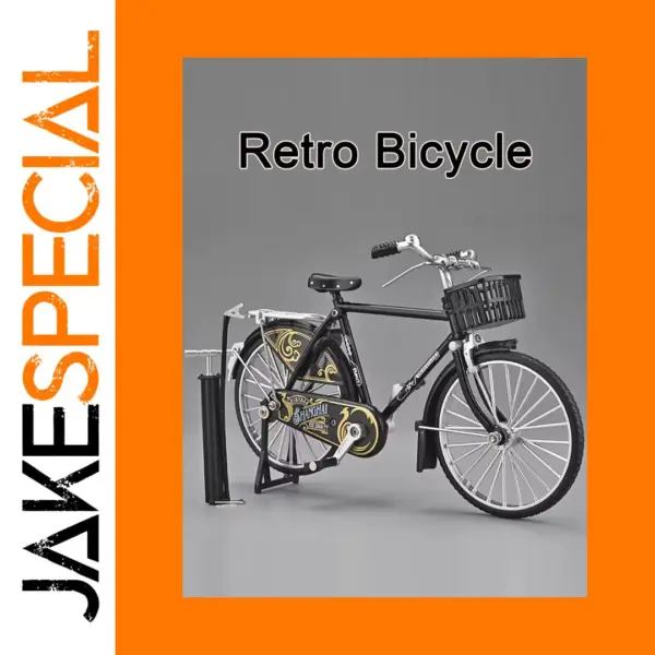 1/10 Scale Retro Bicycle Model Toy with Steerable Wheels