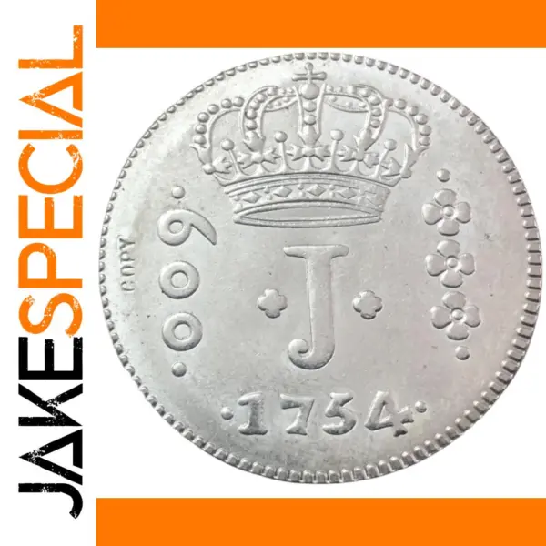 1754 Brazil 600 Reis Silver Plated Copy Coin