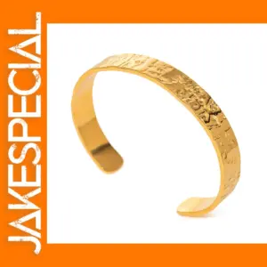 Hammered Stainless Steel Cuff Bracelet for Women